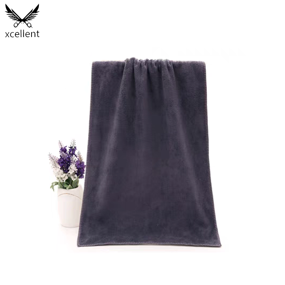 Toalla de peluquería gris