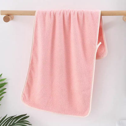 发廊毛巾白边粉色