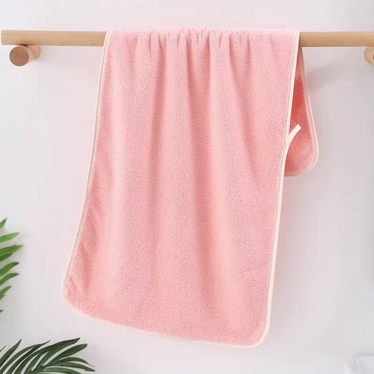 发廊毛巾白边粉色