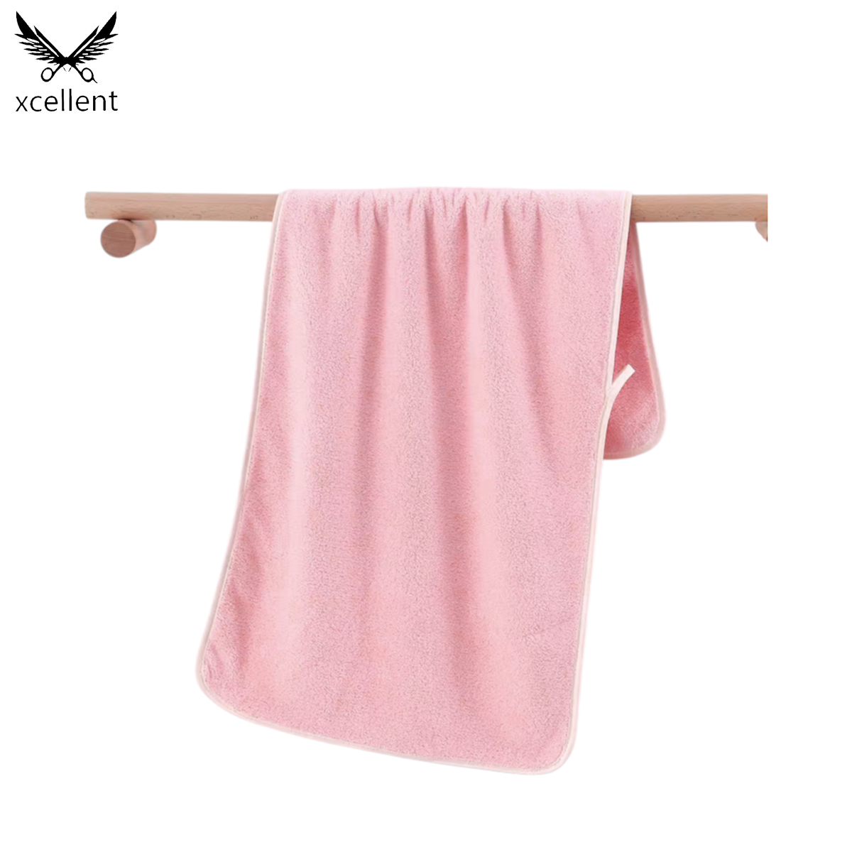发廊毛巾白边粉色