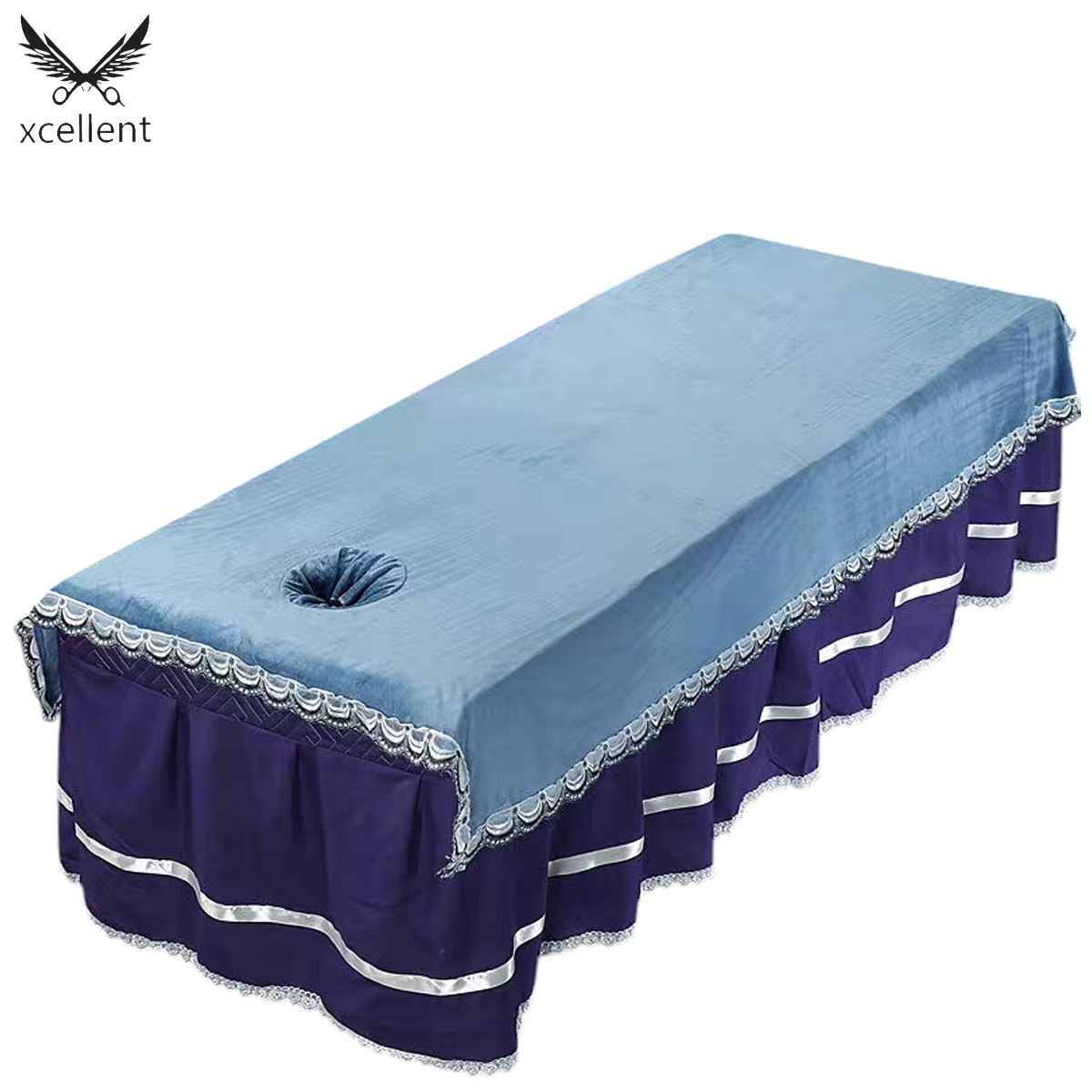 花边蕾丝洞单厚蓝色