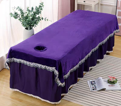 花边蕾丝洞单厚紫色