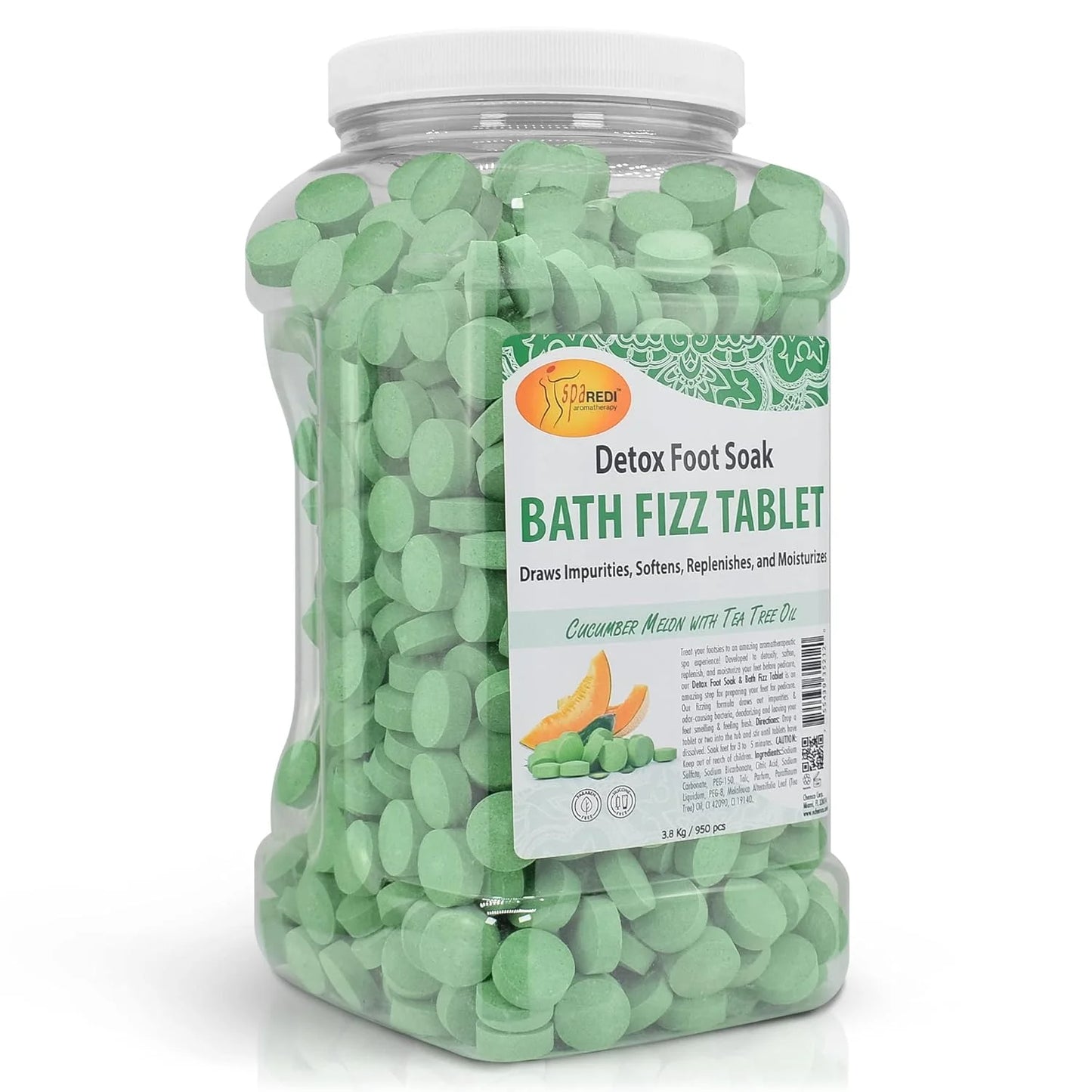 Tabletas efervescentes SPA REDI para pedicura de pepino y melón