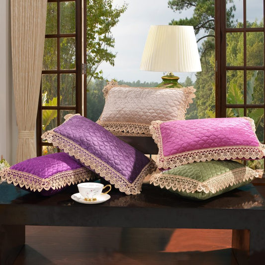 Lace square pillow