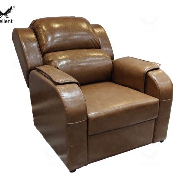 HW089 Brown Silicone Leather High-End Electric Sofa