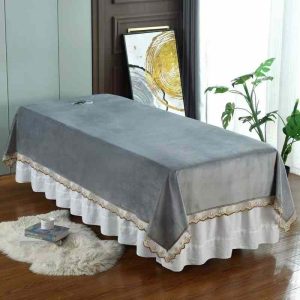 Lace bed sheets (white, pink, gray)