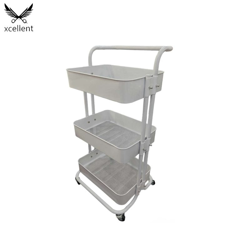HL666 Carrito de salón de belleza blanco
