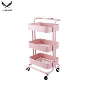 HL666 Carrito de salón de belleza rosa