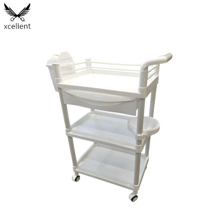 TC08 Carrito de salón de belleza blanco
